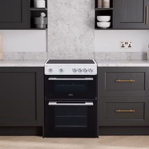 Willow WT60CCW 60cm White Freestanding Electric Twin Cavity Cooker with Ceramic Hob and Grill – 6