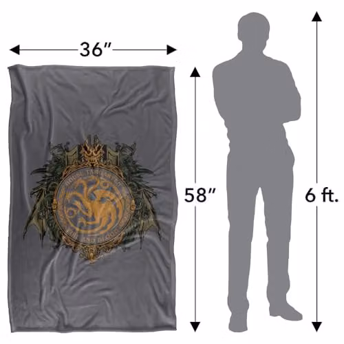 Warner Bros. Game of Thrones House Targaryen Super Soft Fleece Throw Blanket, Multicolour, W: 91.44 cm x L: 147 cm – 4