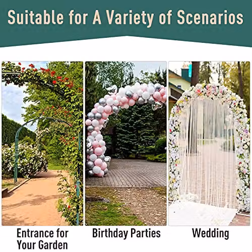 Outsunny Garden Entrance Arch Bench with Rose Trellis in Black – 3
