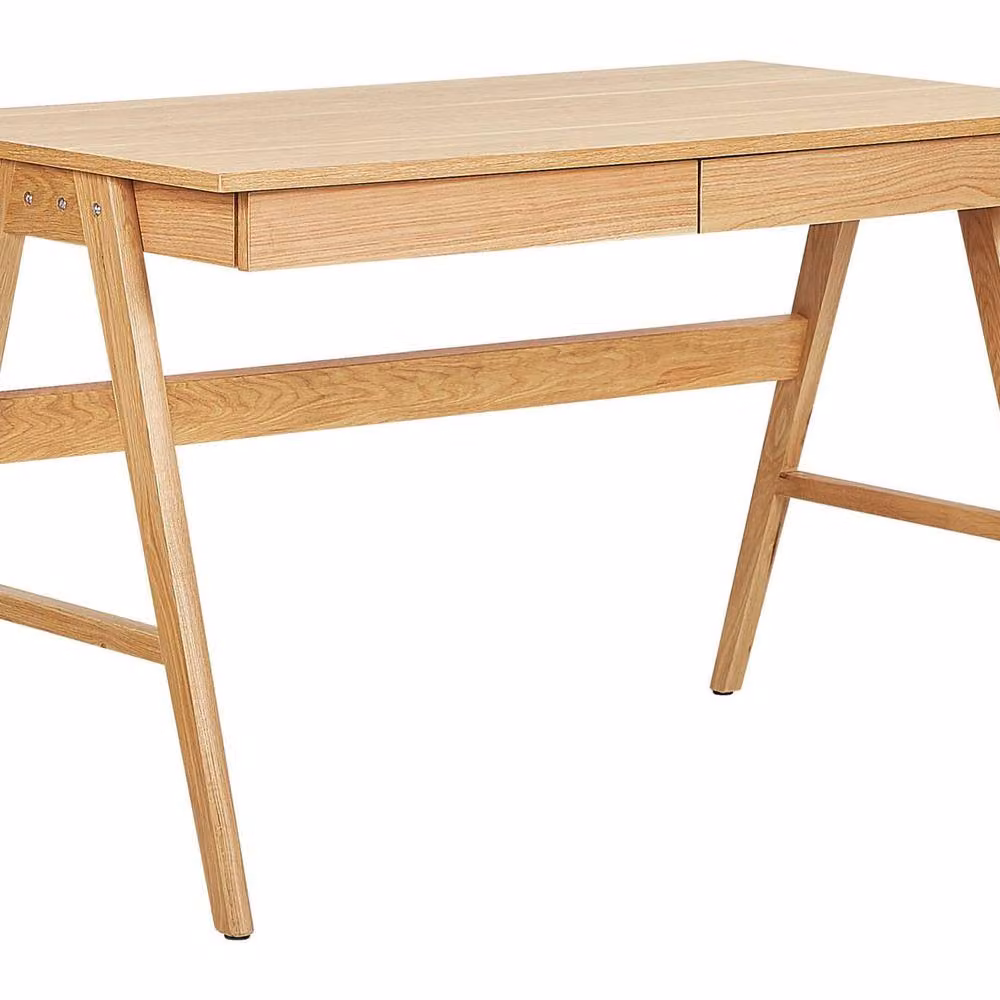 Wyld and Coco Brown Writing Desk with Lacquered Oak Legs and Two Drawers W/D/H: 120 x 75 x 70 cm – 2