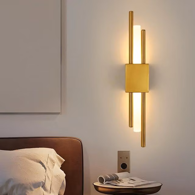 GOECO Modern LED Indoor Wall Light in Gold/Brass with Warm White 3000K Illumination