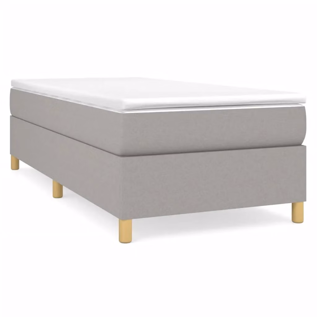 Berkfield Home Upholstered Box Spring Bed Frame, Grey, W: 90 cm, L: 190 cm – 2
