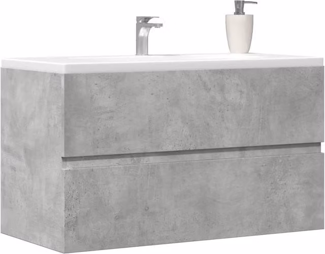 Berkfield Home Wall Mounted Bathroom Hanging Cabinet, Grey, W: 80 cm, D: 38.5 cm, H: 45 cm