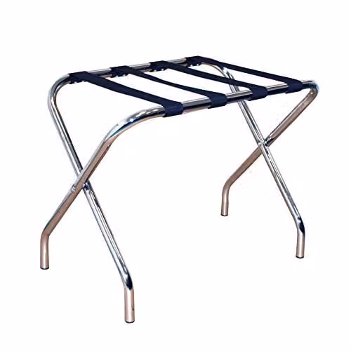 Harbour Housewares Folding Metal Luggage Rack in Silver