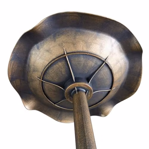 Outsunny Bronze Tone Standing Pedestal Bird Bath with Lotus Leaf Basin, Height: 71 cm – 6