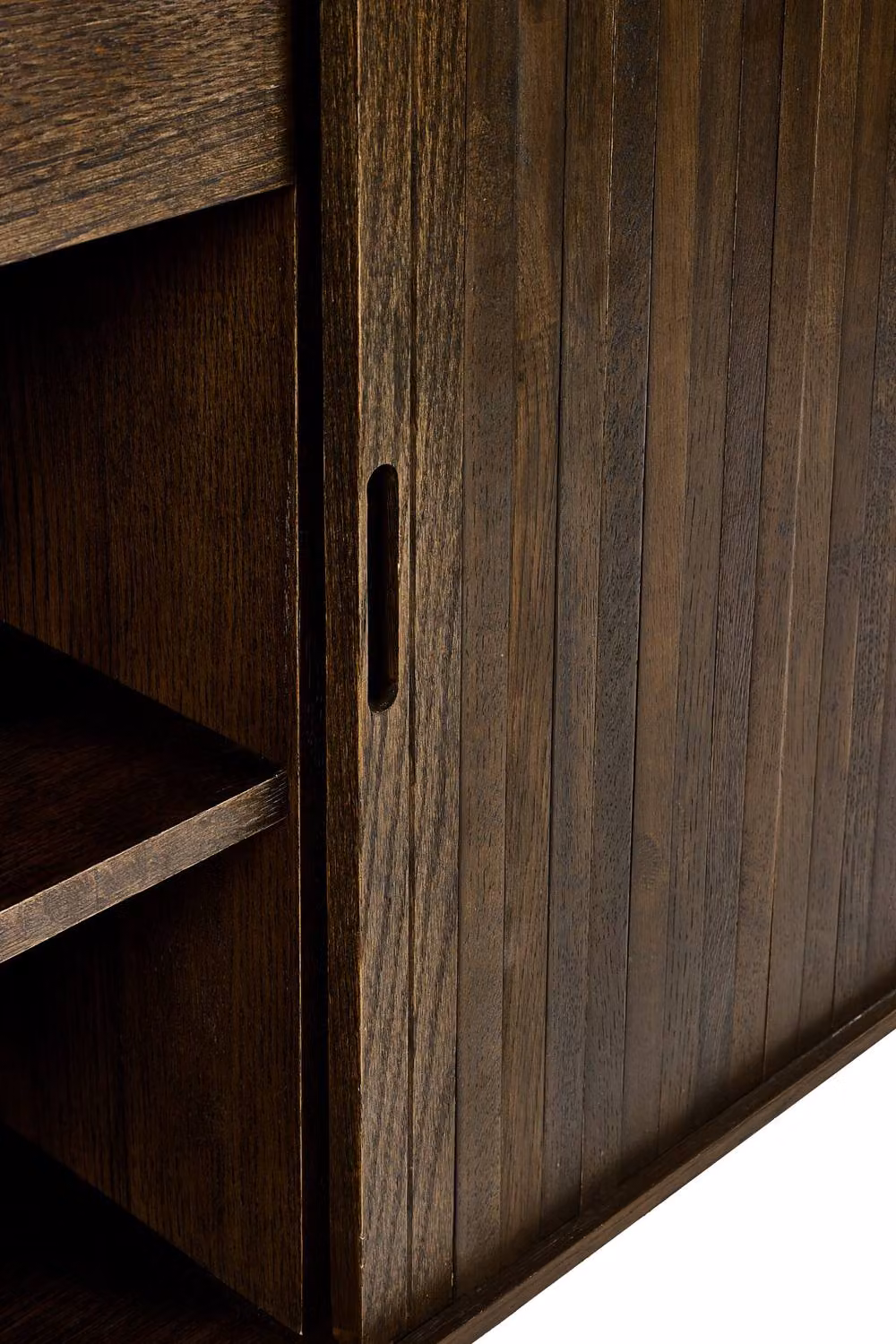 Julian Bowen Arya Mid Century Style Wide Sideboard with Sliding Door Storage in Brown – 5