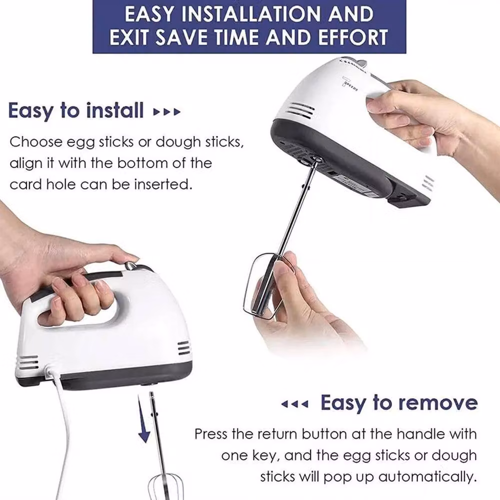 SPETLEK 7 Speed Electric Handheld Whisk and Stand Mixer in White and Multicolour – 4