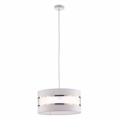 Netlighting Helam Helen Cylindrical Pendant Ceiling Light in White and Gold/Brass, Diameter: 40 cm