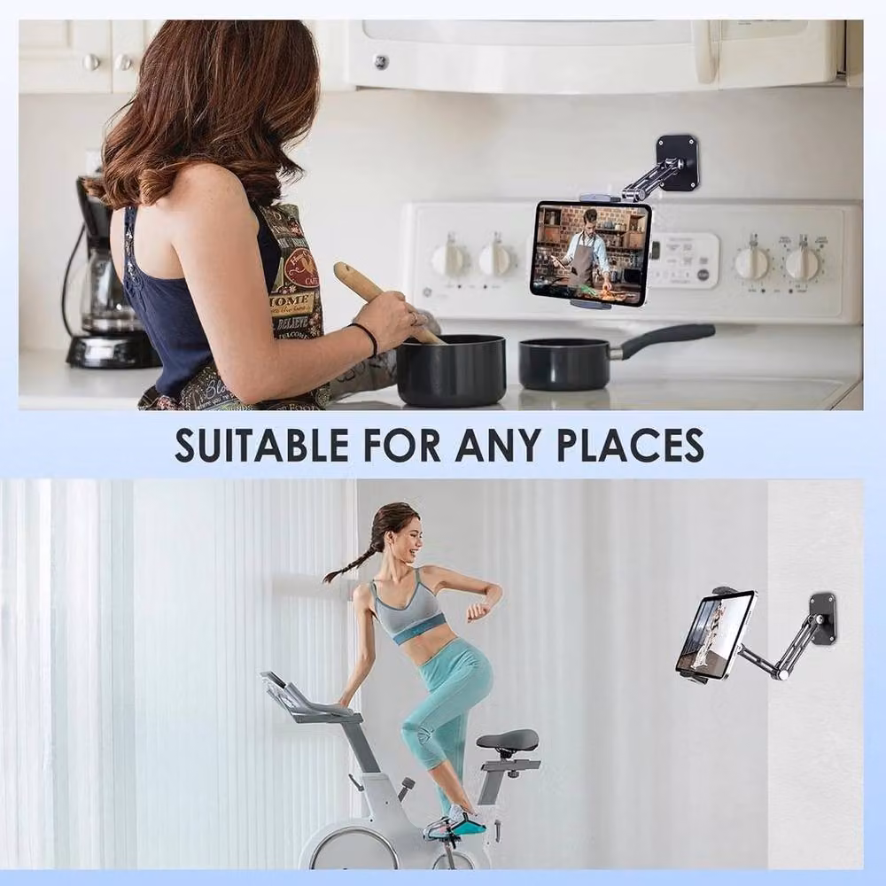 FLAVORA Extendable Tablet Wall Mount Holder in Black – 6