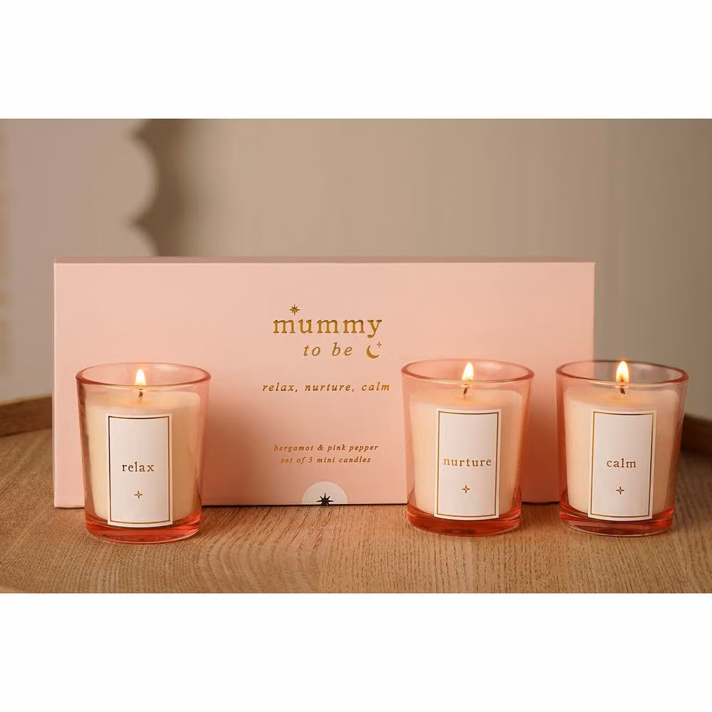 Bambino by Juliana Mummy To Be Mini Votive Candle Set in Light Pink – 2