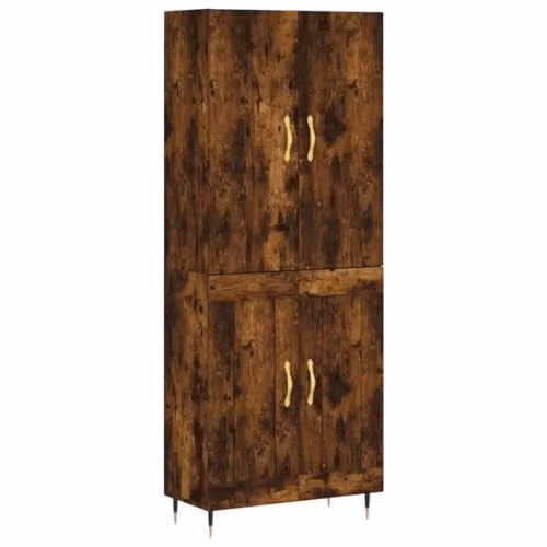 vidaXL Highboard in Smoked Oak, Brown Engineered Wood, W/D/H: 69.5 x 34 x 180 cm – 1