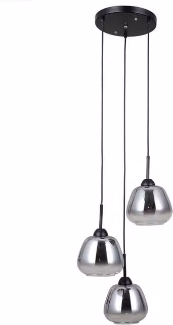 Netlighting Felis Cluster Pendant Ceiling Light in Matt Black with 3 x E27 Transparent Glass Shades