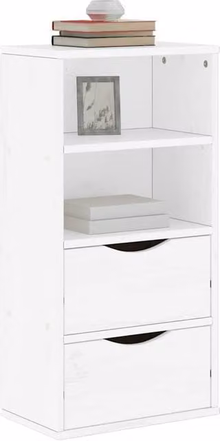 Berkfield Home ODDA Side Cabinet with Drawers in White Solid Wood Pine, W/D/H: 40 x 24 x 79 cm