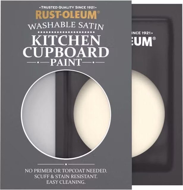 Rust-Oleum Kitchen Cupboard Satin Finish Tester Sachet in Clotted Cream, 10ml
