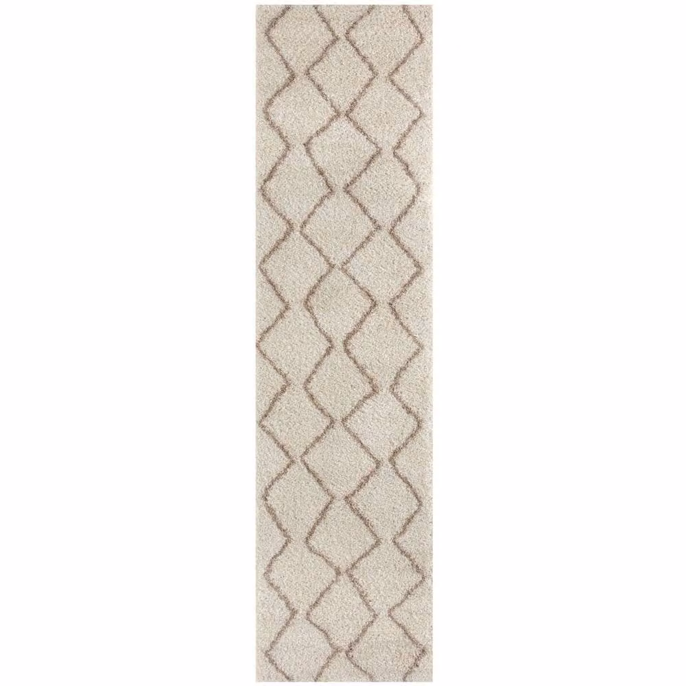 THE RUGS Moroccan Soft High Pile Shaggy Zigzag Rug, Ivory, W: 240 cm, D: 340 cm – 2