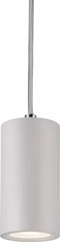 Knightsbridge Dasan Single Short Fixed Round White Pendant Light – 1