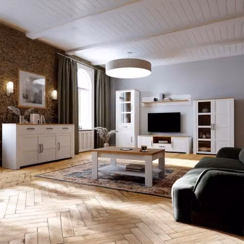 Forte Bohol Country House Style Coffee Table in Riviera Oak and Sibiu Larch Light Wood, W: 100 cm, D: 60 cm, H: 45.7 cm – 3