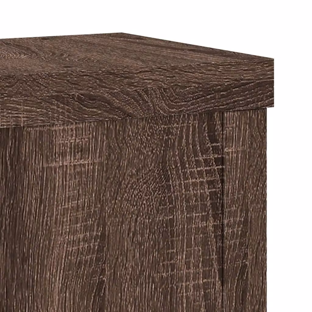 Berkfield Home Set of 2 Modern Square Wood Plant Stands in Brown, W/D/H: 10 x 10 x 18 cm – 5
