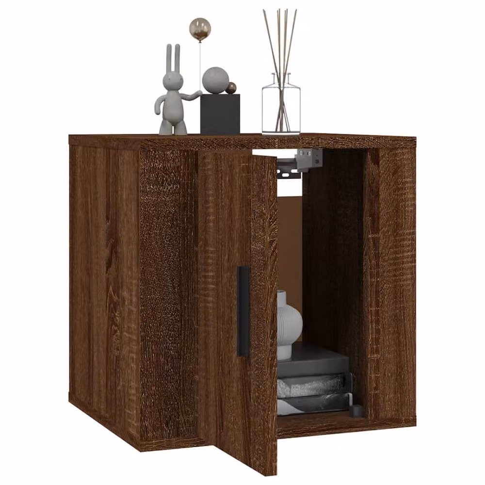 Berkfield Home Wall Mounted TV Cabinets, 2 Pack, Brown Oak, W: 40 cm, D: 34.5 cm, H: 40 cm – 3