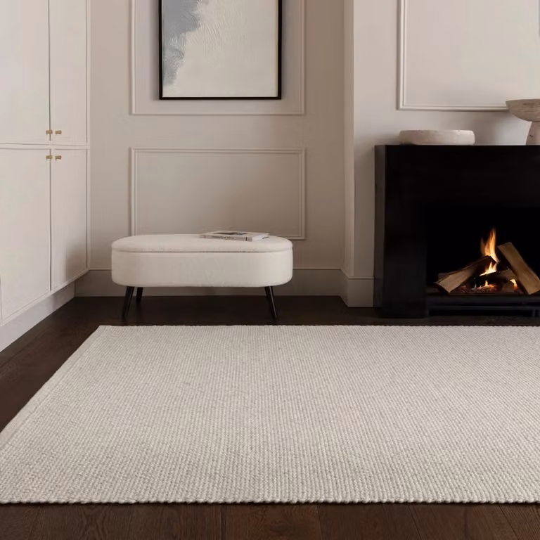 The Rug Shop UK Cream Modern Plain Handmade Area Rug, W: 200 cm, D: 290 cm