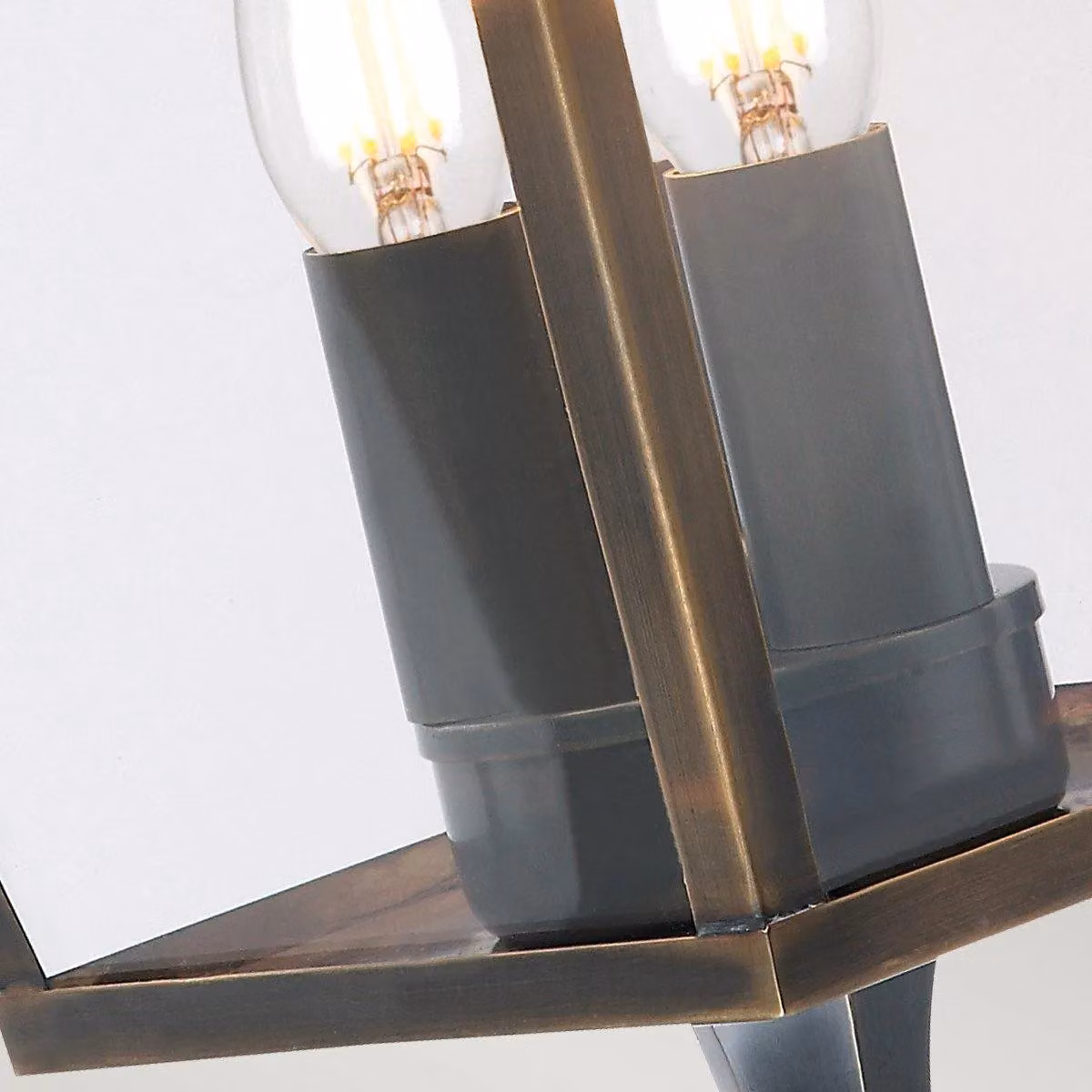 Netlighting Mansion House 3 Light Outdoor Wall Lantern in Brass with Yellow Glass, IP44, E14 – 4