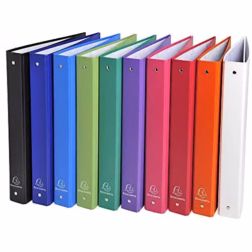Exacompta Black Rigid PP A4 Binder with 4 Round Rings and 40 mm Spine, W/D/H: 32 x 26 cm – 3