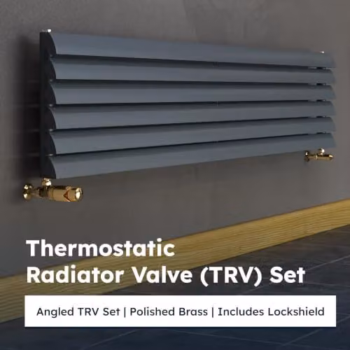UK Radiators Derry Bold Thermostatic Radiator Valve 1/2" x 15mm in Brass Silver or Gold – 2