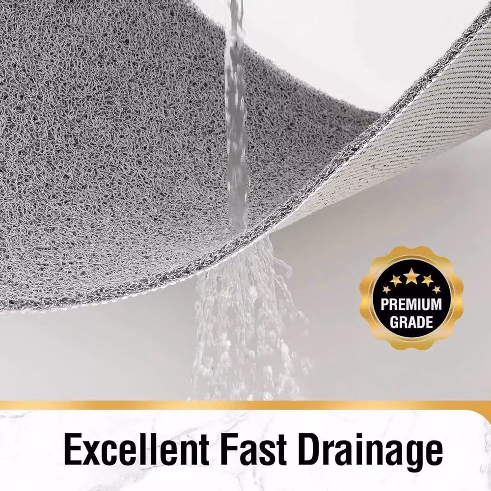 NESTLUNE Non-Slip Loofah Shower Mat in Grey – 3