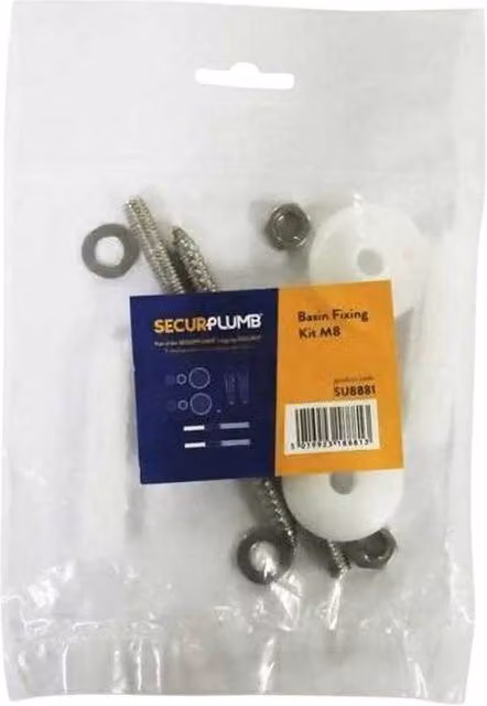 Securplumb Silver Ceramic Wall Mounted Basin Fixing Kit