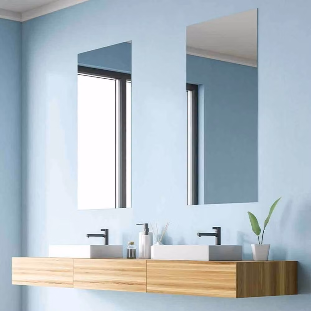 NESTLUNE Large Self-Adhesive Mirror Wall Sticker Roll in Silver, W/H: 100 x 100 cm – 2