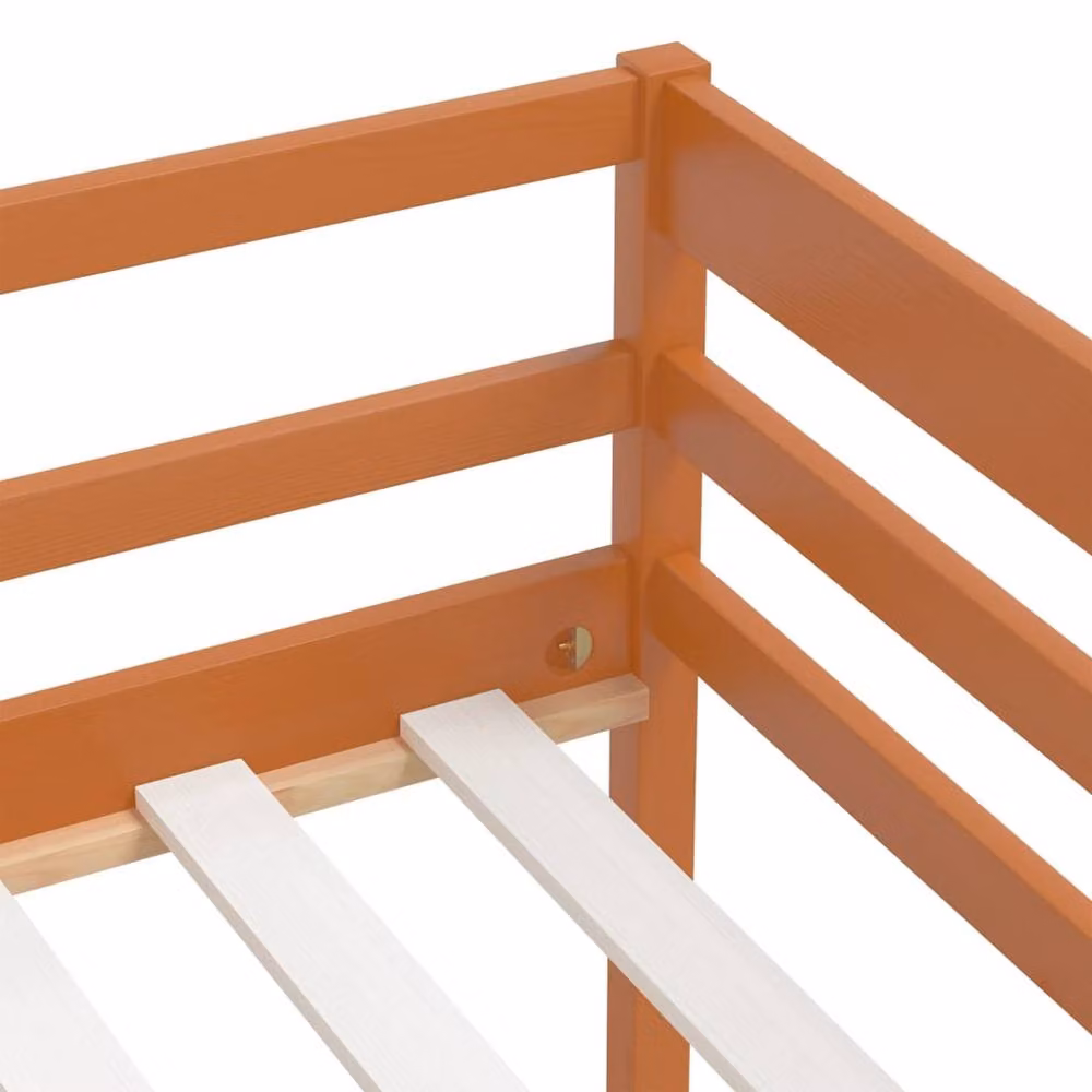 Berkfield Home Solid Pinewood Bed Frame, Honey Brown, W: 90 cm, D: 200 cm – 3