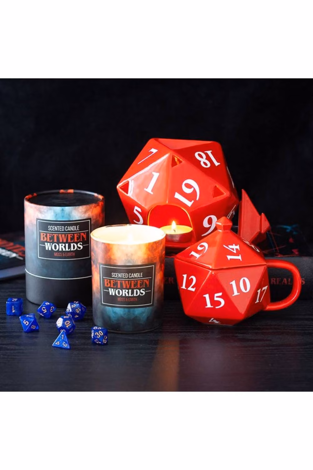 KDMD D20 Gaming Dice Ceramic Mug with Lid, Red, 500 ml – 3