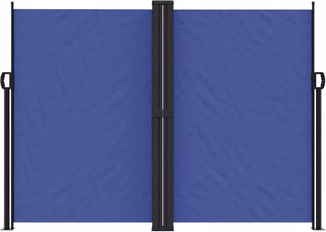 Berkfield Home Blue Retractable Side Awning with Folding Arms, W/H: 1200 x 180 cm