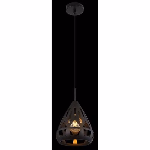 Netlighting Hassan Wire Frame Pendant Ceiling Light in Matt Black with E27 Socket – 2