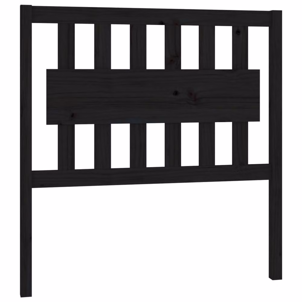 Berkfield Home Beautiful Bed Headboard in Black Solid Pine Wood, W/D/H: 95.5 x 4 x 100 cm – 3