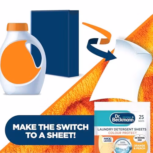 Dr Beckmann Laundry Detergent Sheets, Peach, 25 Sheets – 3