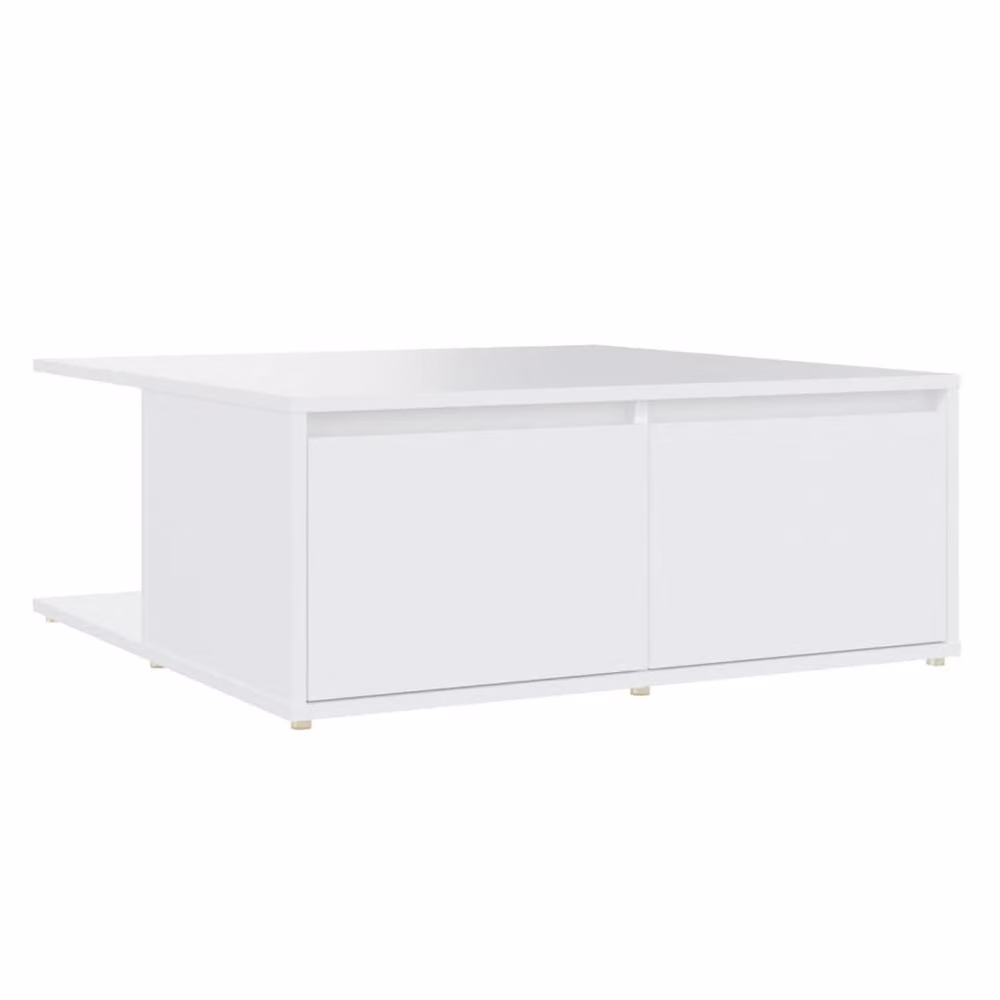 Berkfield Home Durable White Square Coffee Table in Engineered Wood, W/D/H: 80 x 80 x 31 cm – 2