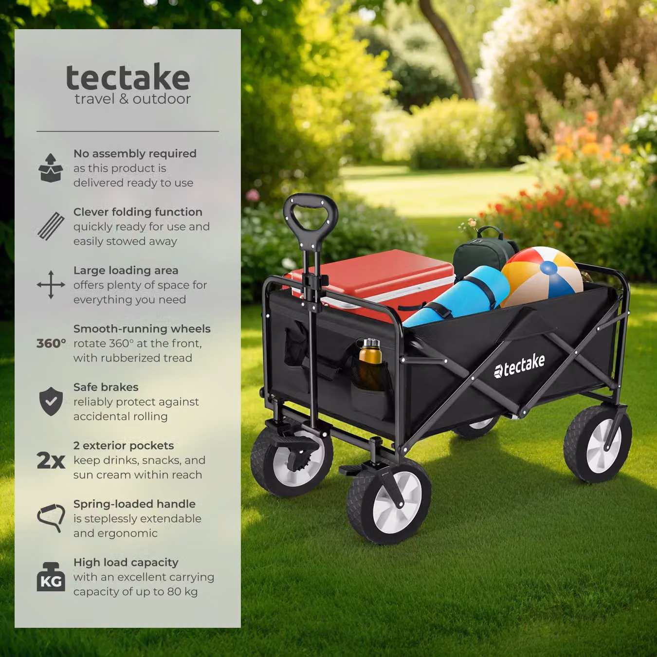 tectake Garden Trolley Leon in Black Steel – 2