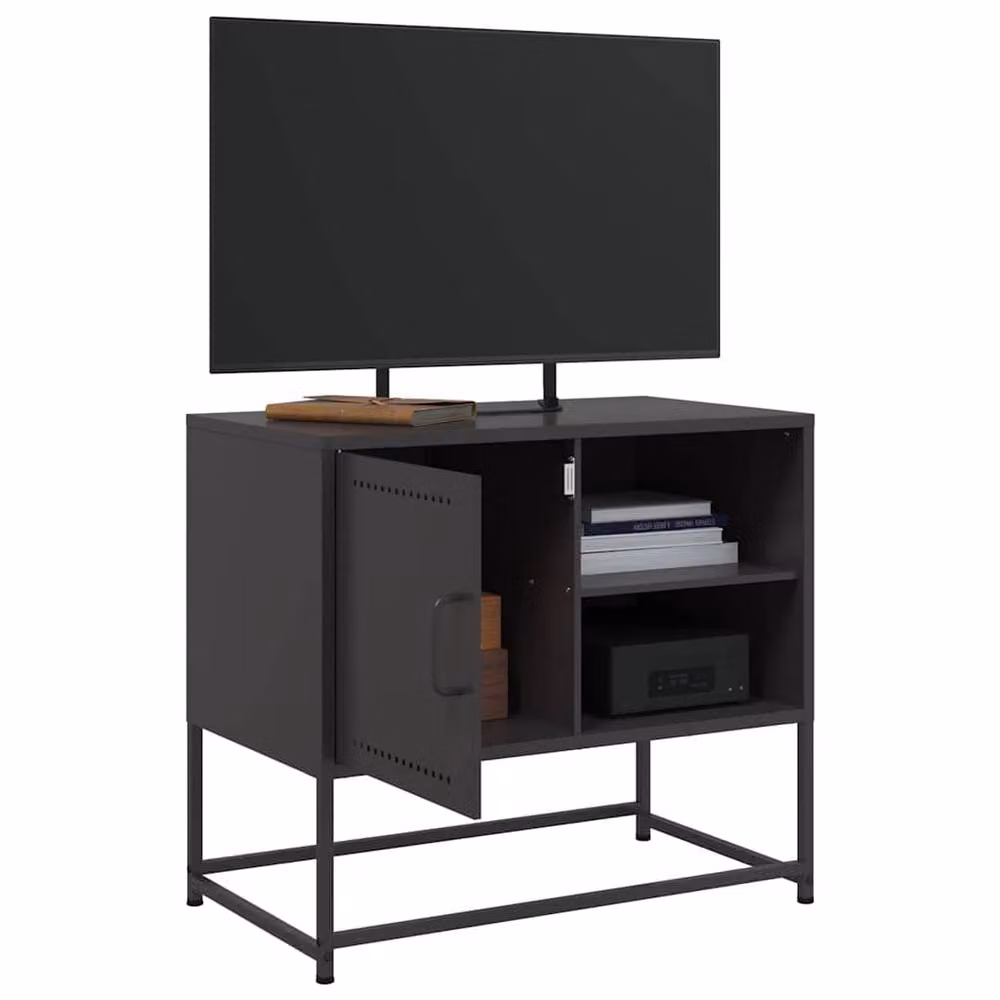 Berkfield Home Industrial TV Cabinet in Black Metal, W/D/H: 68 x 39 x 60.5 cm – 4