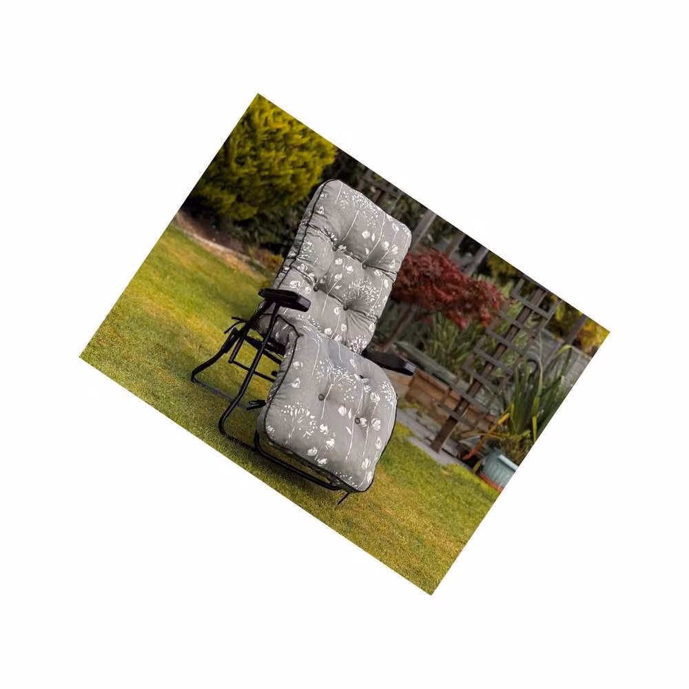 Glendale Garden & Leisure Ltd Deluxe Relaxer Renaissance Grey Metal Garden Chair with Floral Design – 2