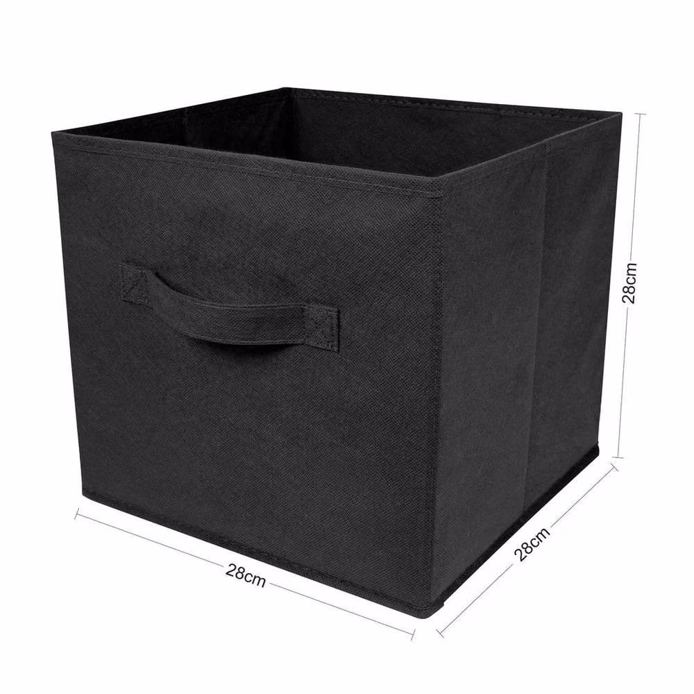 KORVIXA Black Foldable Canvas Storage Boxes, Pack of 2 – 2
