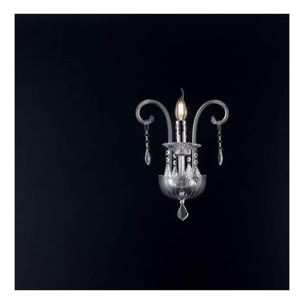 Netlighting Chrome and Crystal Wall Light in Silver, W/D/H: 22 x 30 x 25 cm – 2