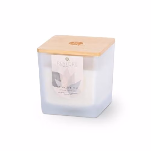 Heart and Home Restore Large Luxury Soy Blend Candle in Reflective Rest, White – 1