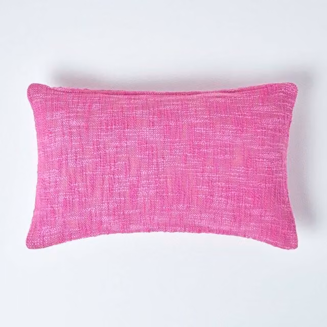 Homescapes Nirvana Pink Cotton Cushion Cover