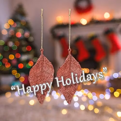 VFM e-Store Red Glitter Hanging Leaf Christmas Tree Ornaments, Pack of 2, Height: 22.6 cm – 5