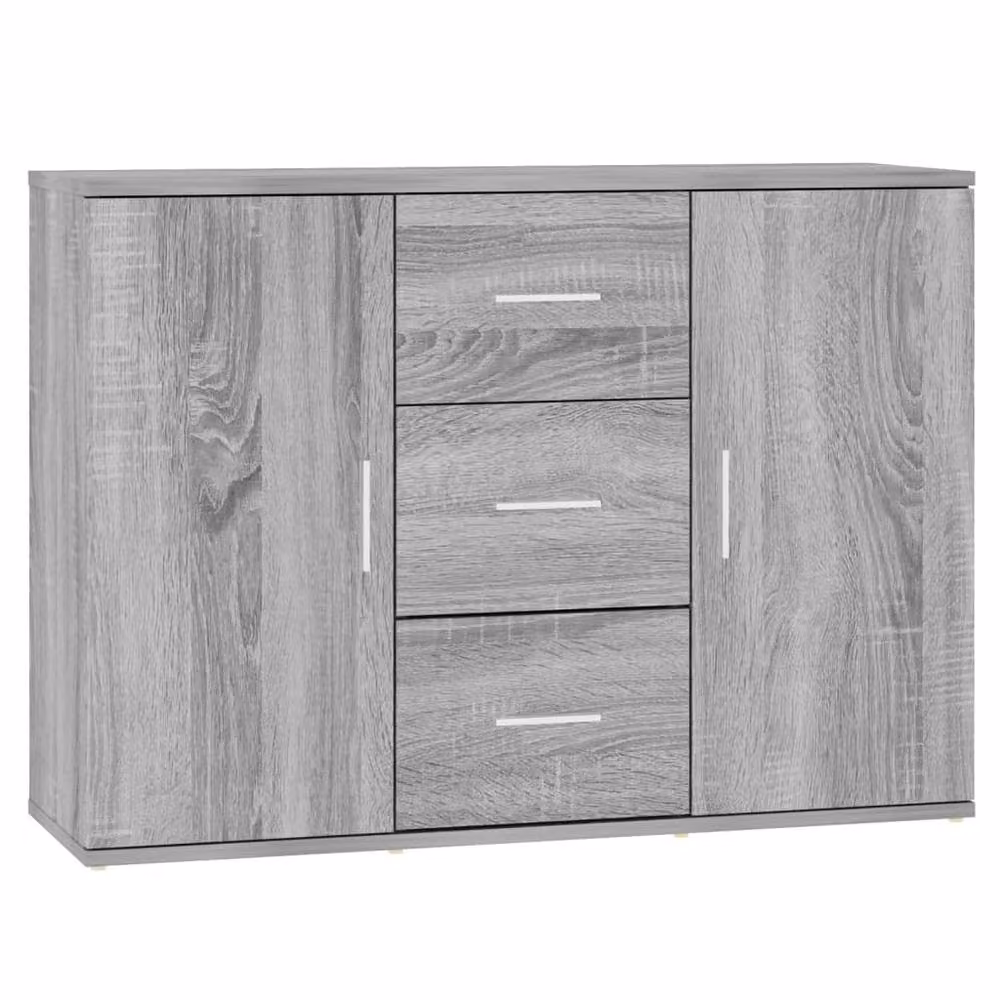 Berkfield Home Grey Sonoma Sideboard in Matt MDF, W/D/H: 91 x 29.5 x 65 cm – 2