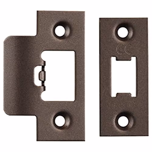 Loops Forend Strike and Fixing Pack for Tubular Latch in Matt Bronze