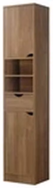Havendro Modern Wooden Tall 2 Door Bathroom Storage Cabinet in Light Oak – 1
