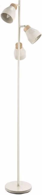 Happy Homewares Scandinavian Triple Spot Floor Lamp in Grey with Wood Trim, H 169 cm x W 41 cm x D 41 cm – 1