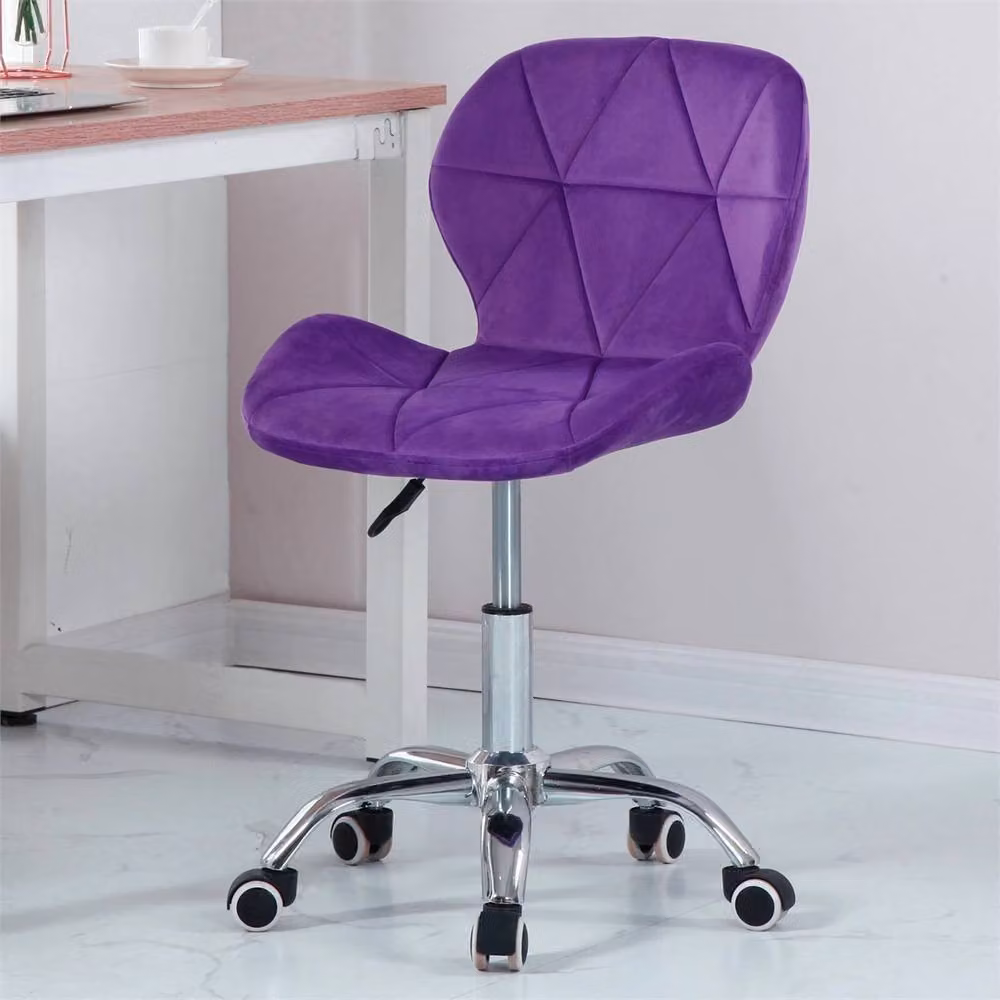 Charles Jacobs Purple Velvet Swivel Task Chair with Castors – 3